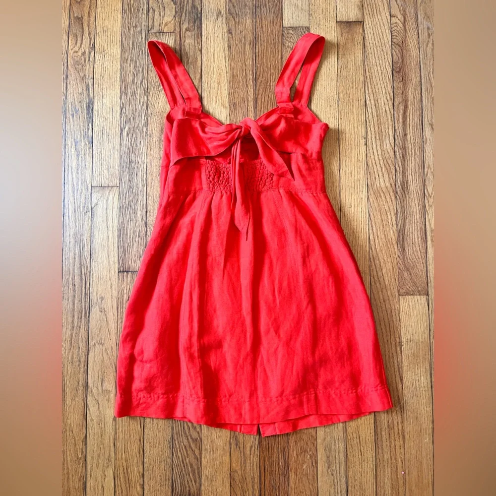 Maeve by Anthropologie size S red dress twist front tie back and zipper - Picture 5 of 10